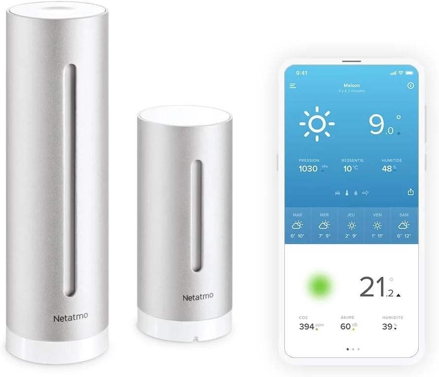 Netatmo Smarte Wetterstation NWS01-EC – WLAN, Funk, Innen- & Außensensor, Wettervorhersage Netatmo Smarte Wetterstation NWS01-EC – WLAN, Funk, Innen- & Außensensor, Wettervorhersage