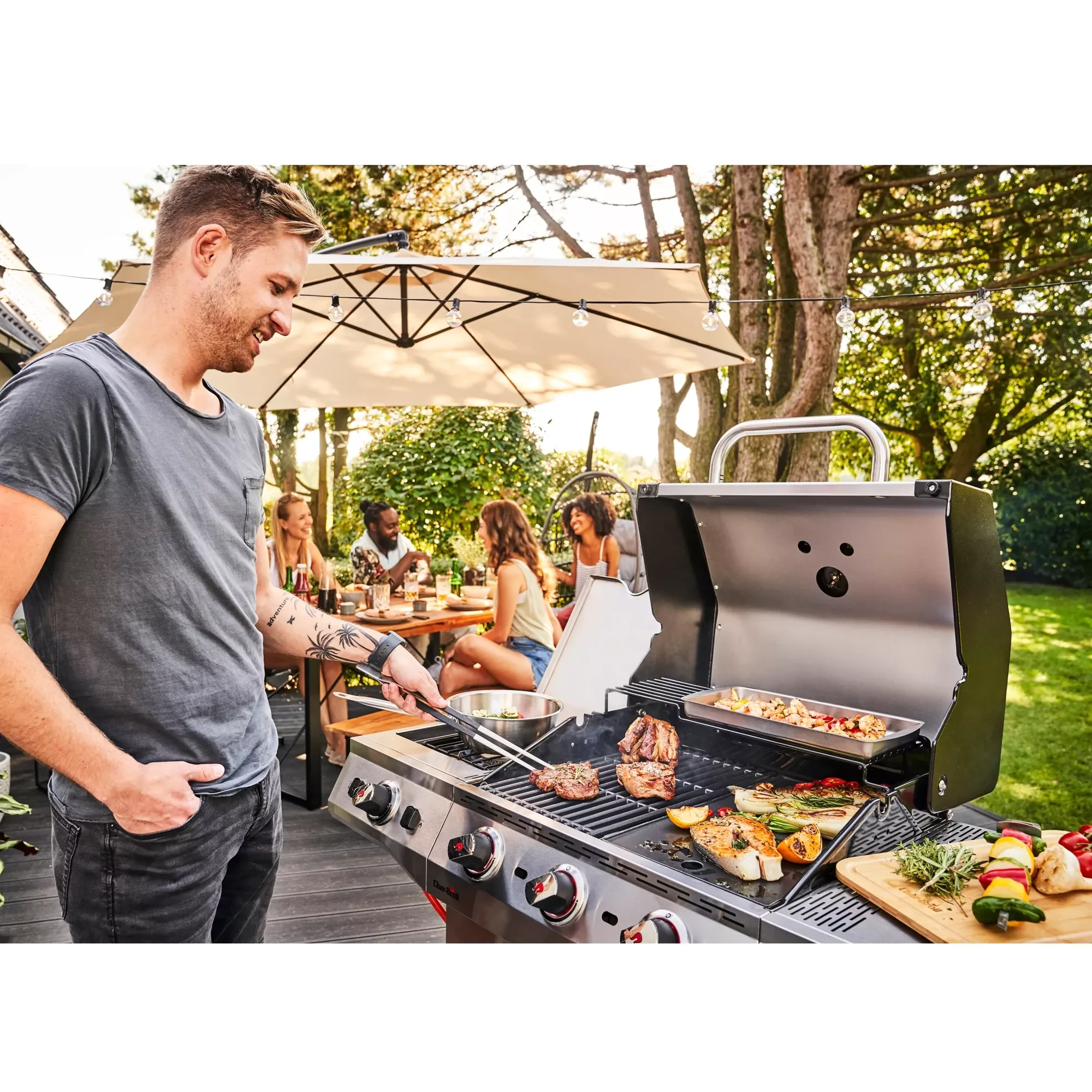 Char-Broil Performance PRO S 3 Gasgrill – 3 Brenner – TRU-Infrared – Seitenbrenner – Edelstahl