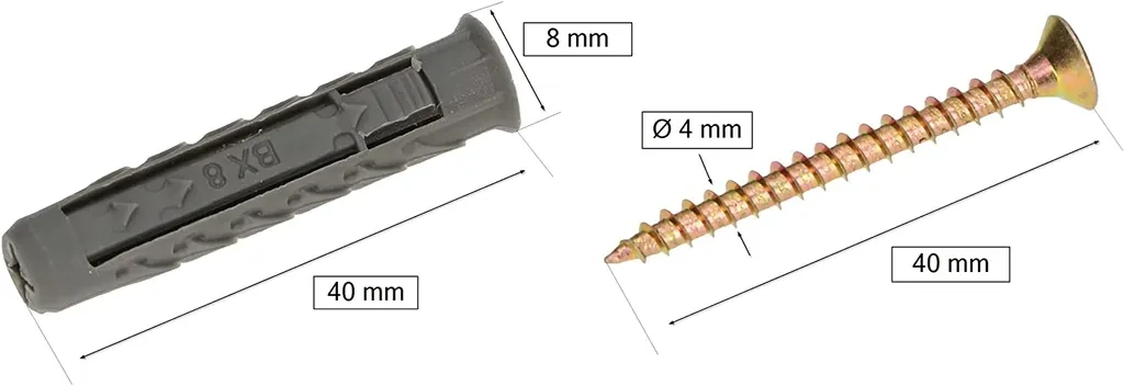 KOTARBAU® Universaldübel mit Holzschrauben – 20er Set 8×40 mm KOTARBAU® Universaldübel mit Holzschrauben – 20er Set 8×40 mm