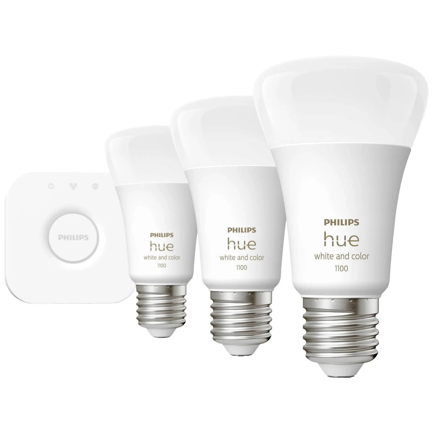 Philips Hue – White & Color Ambiance E27 Starterset – 3er-Set – 11 W – RGBW Philips Hue – White & Color Ambiance E27 Starterset – 3er-Set – 11 W – RGBW