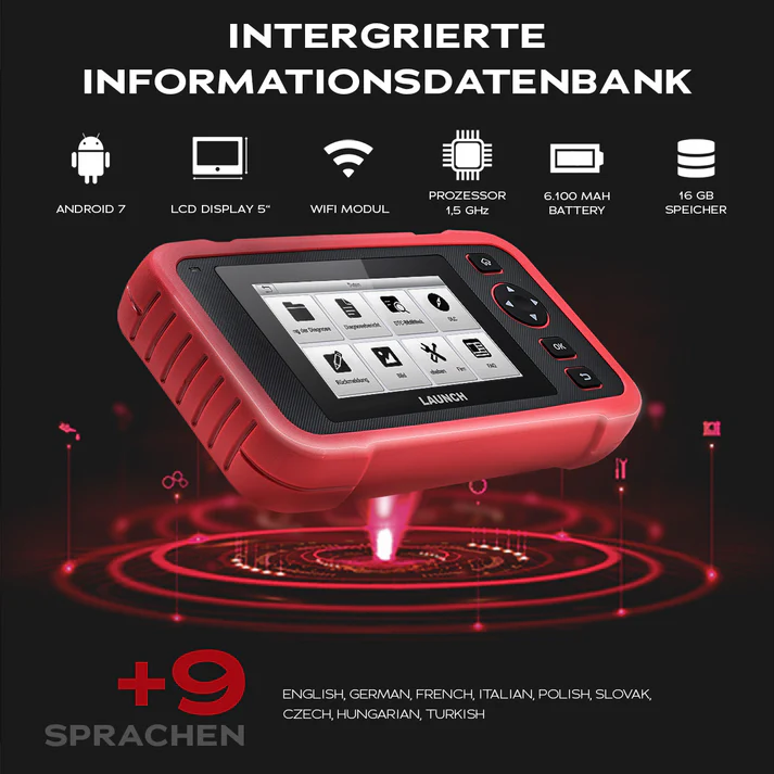 LAUNCH CRP 129 EVO V2 Fahrzeugdiagnosegerät – 8 Service-Funktionen – 5" Touchscreen – Android 7.0 LAUNCH CRP 129 EVO V2 Fahrzeugdiagnosegerät – 8 Service-Funktionen – 5" Touchscreen – Android 7.0
