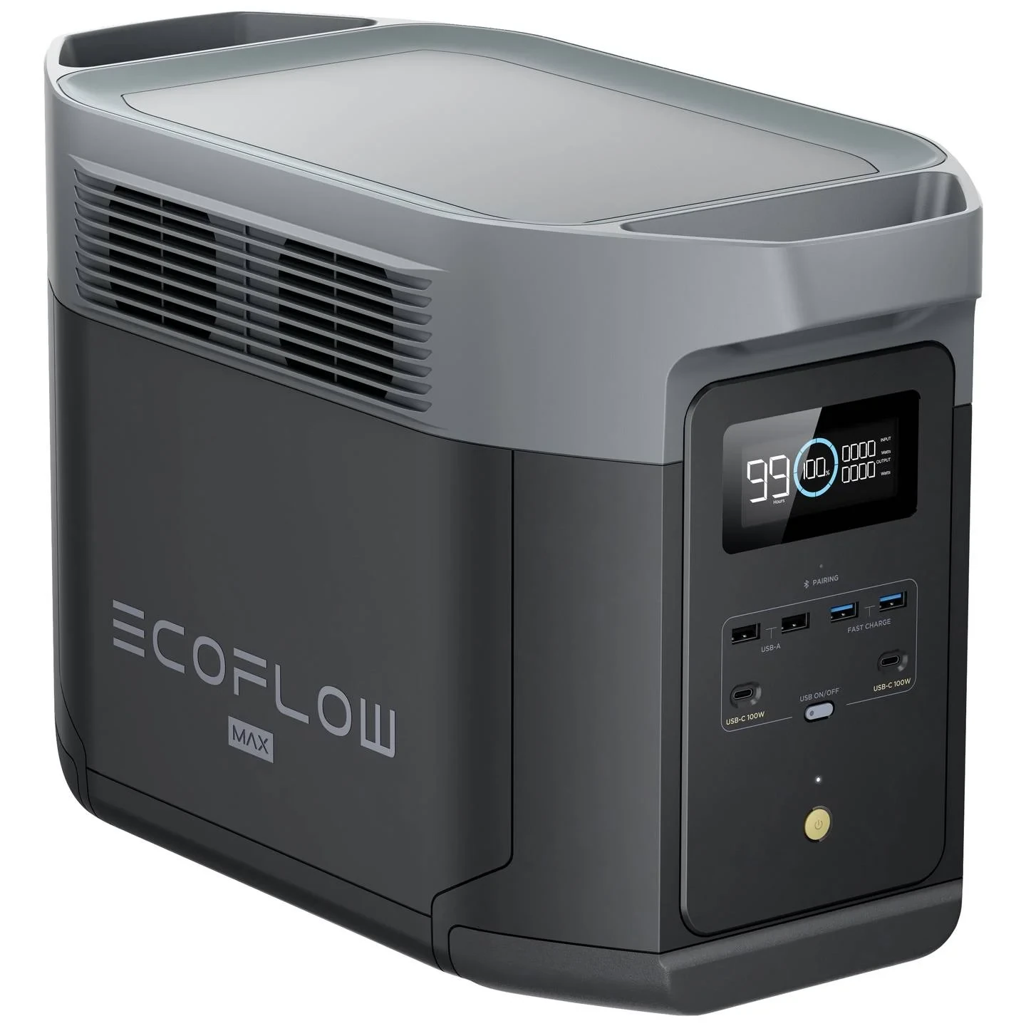 EcoFlow DELTA 2 Max Powerstation LiFePO₄ (Schwarz, mit Laderegler)