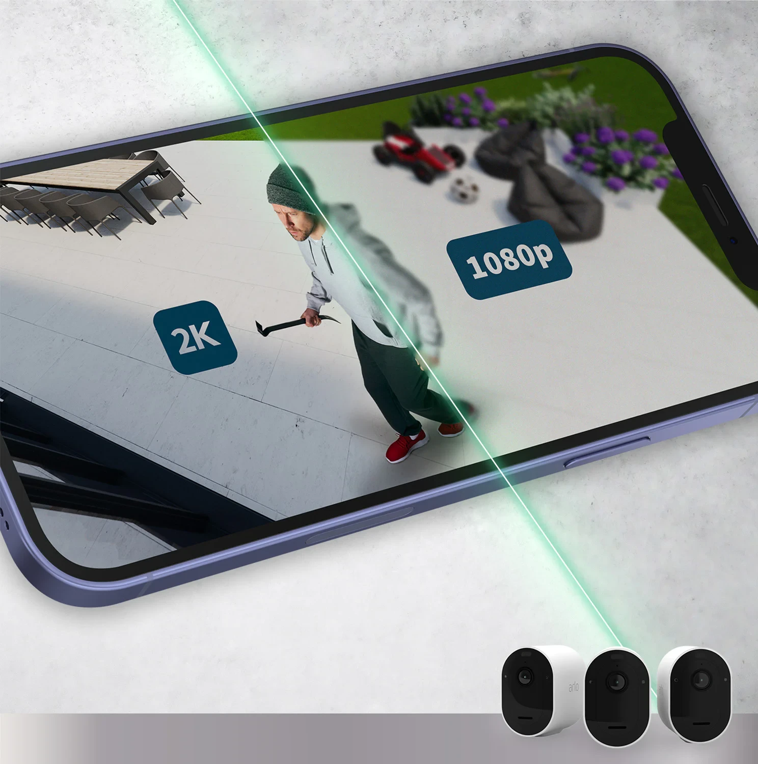 Arlo Pro 5 Überwachungskamera – 2K, Nachtsicht in Farbe, Außenbereich