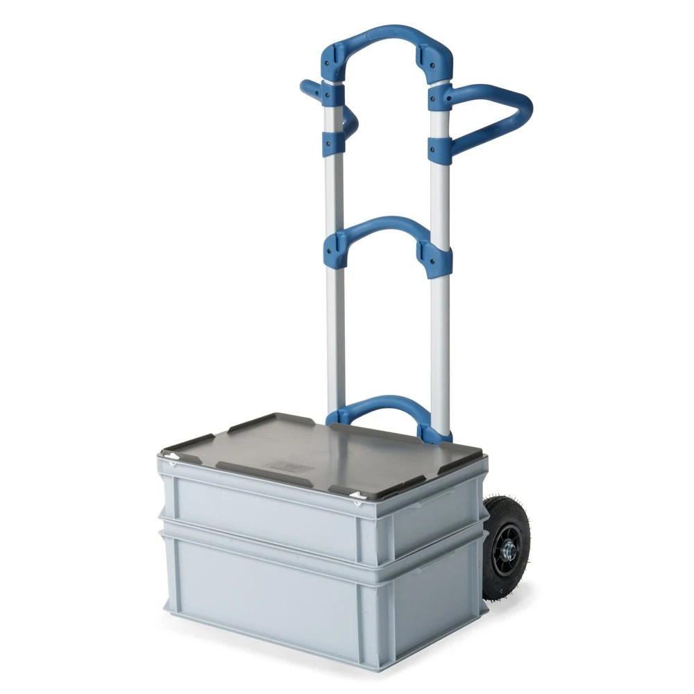 fetra® Alu-Sackkarre Wuppi – klappbar, Tragkraft 200 kg, Schaufel 425 × 165 mm