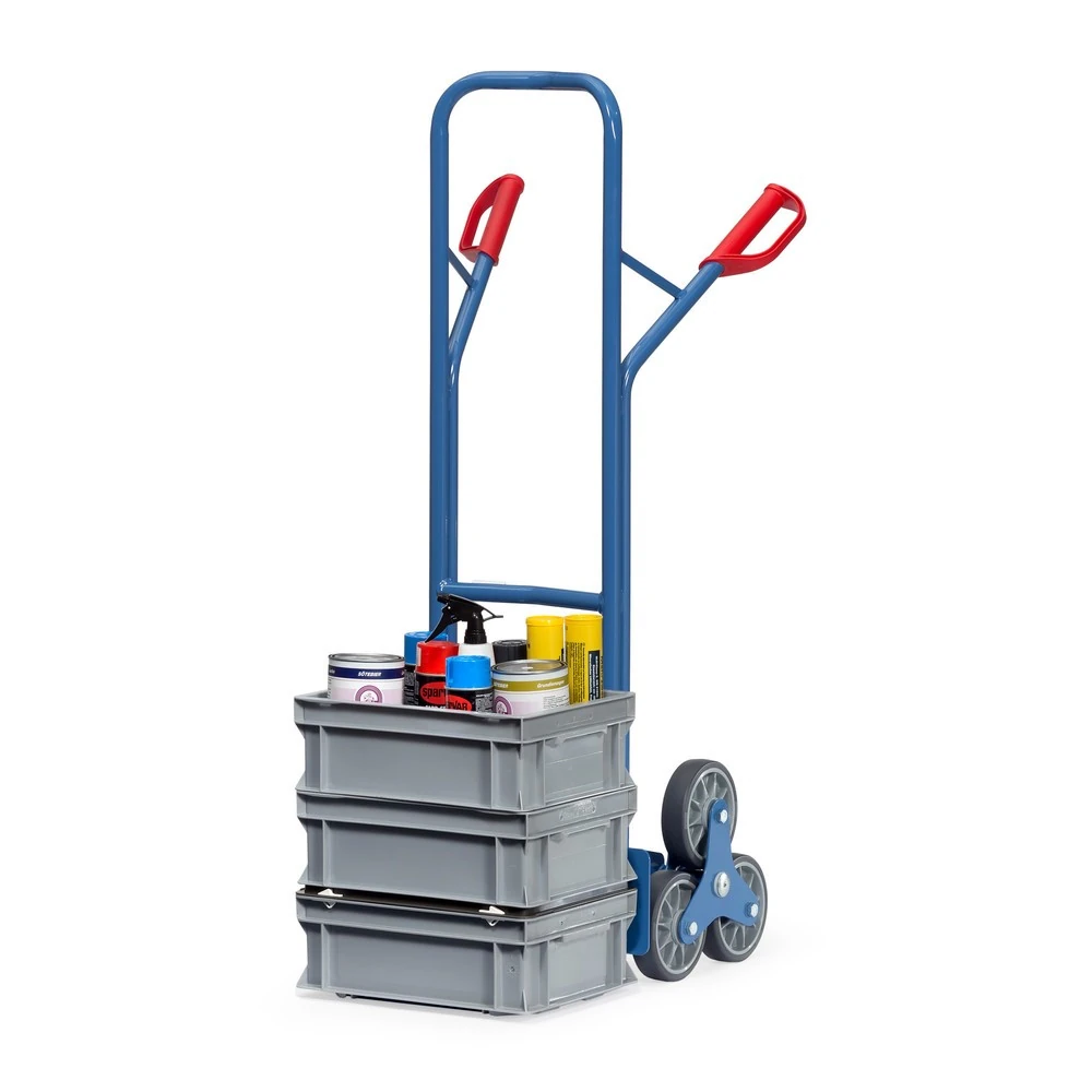 fetra® Treppenkarre – 3-armiger Radstern, Tragkraft 200 kg, Schaufel 320 × 250 mm, Stahl fetra® Treppenkarre – 3-armiger Radstern, Tragkraft 200 kg, Schaufel 320 × 250 mm, Stahl