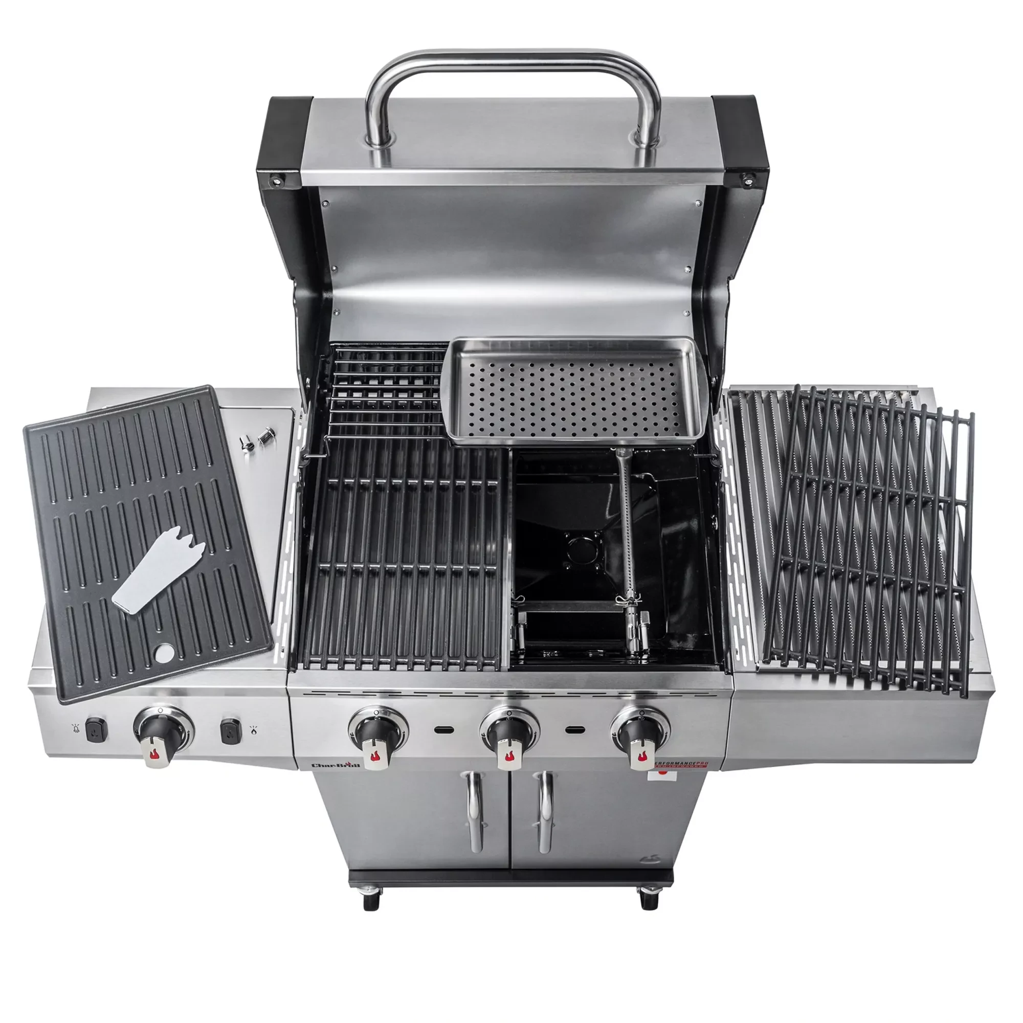Char-Broil Performance PRO S 3 Gasgrill – 3 Brenner – TRU-Infrared – Seitenbrenner – Edelstahl