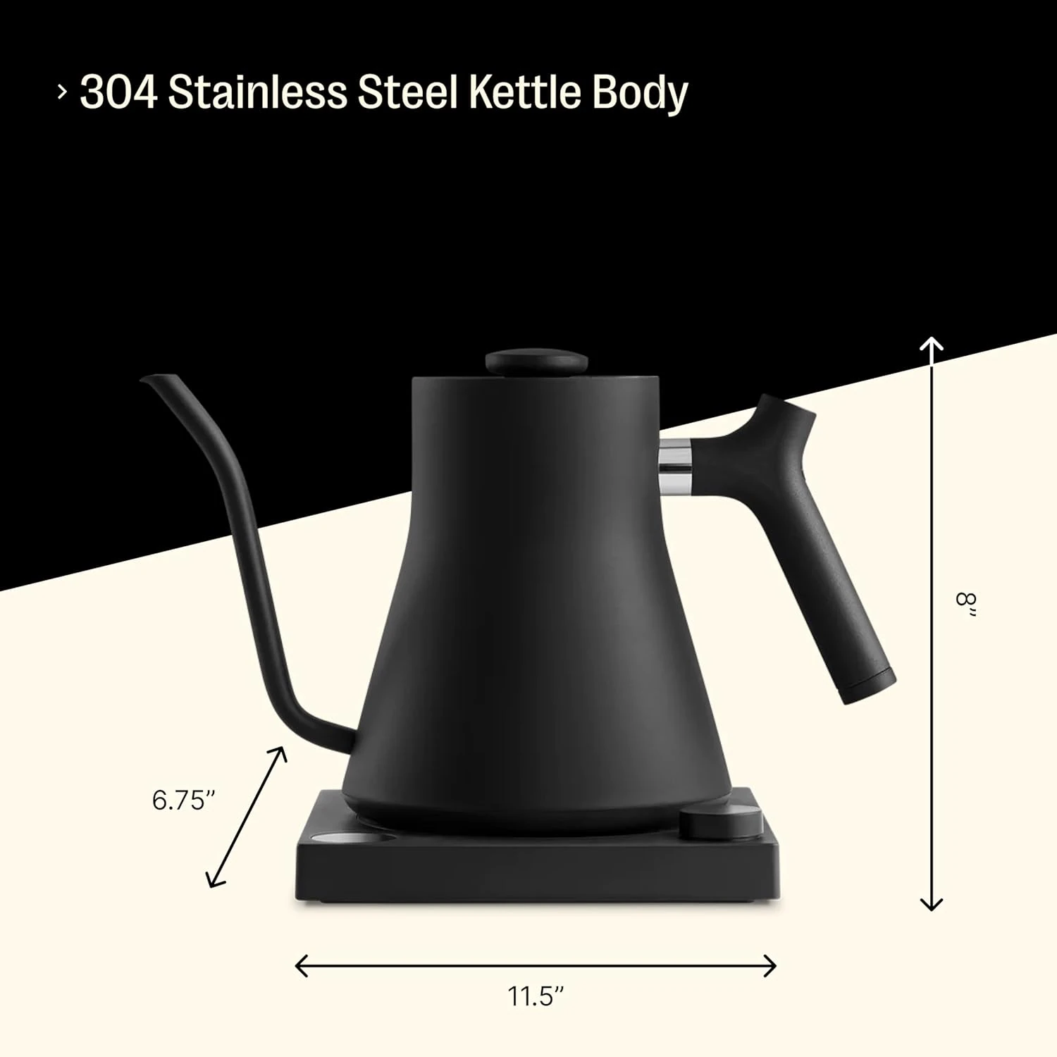 Fellow Stagg EKG Pro Elektrischer Schwanenhals-Wasserkessel – Präzisionskessel für Pour-Over Kaffee – 0,9L – Mattschwarz Fellow Stagg EKG Pro Elektrischer Schwanenhals-Wasserkessel – Präzisionskessel für Pour-Over Kaffee – 0,9L – Mattschwarz
