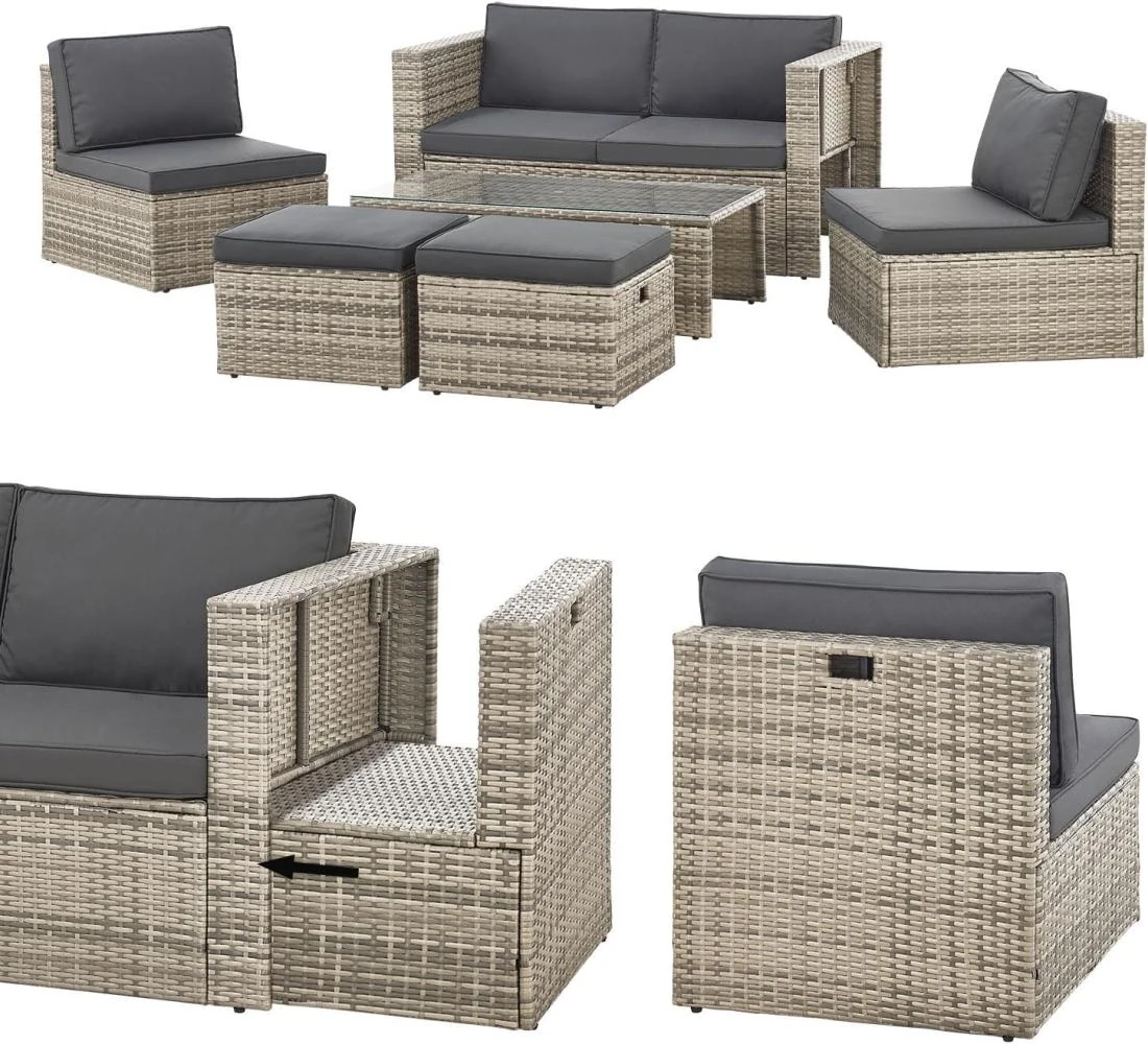 Polyrattan Lounge Salou Grau Polyrattan Lounge Salou Grau